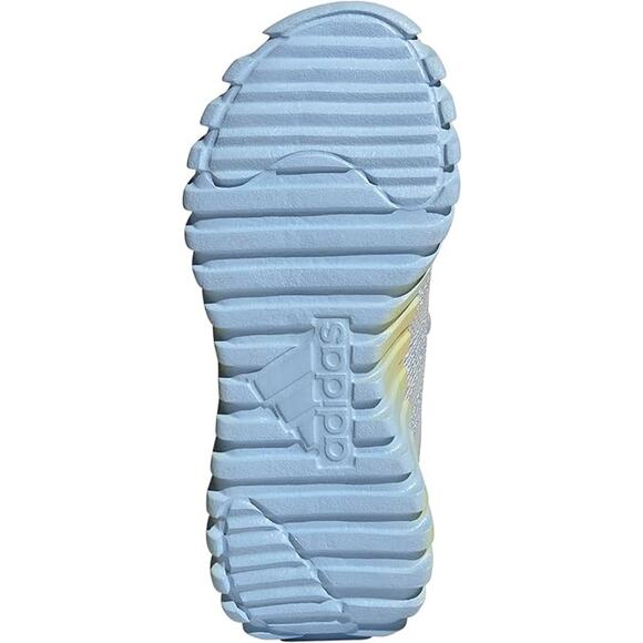 NWT Adidas Unisex  Kaptir Flow Sneaker, Grey/Blue/Powder Yellow, 12.5 Little Kid - Picture 6 of 6